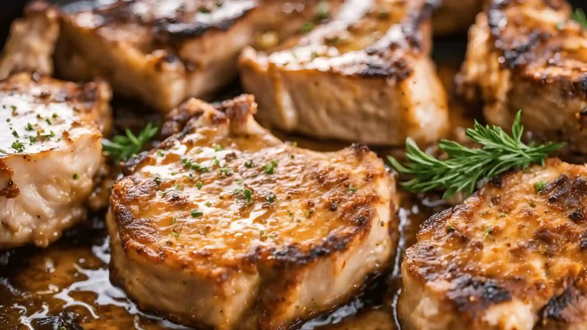 Searing smothered pork chops in a skillet for smothered pork chops recipe Searing smothered pork chops in a skillet for smothered pork chops recipe