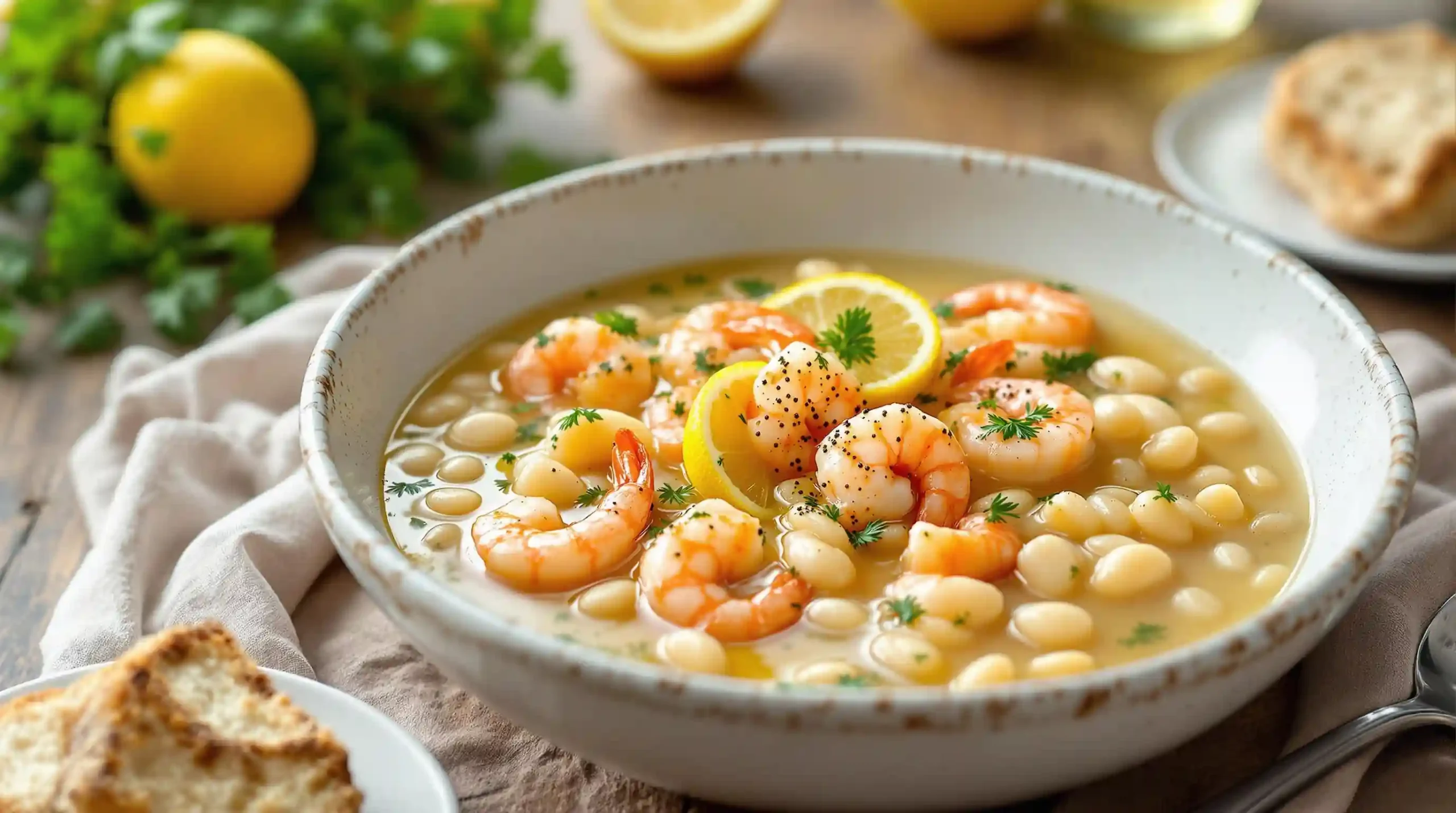 Lemony Shrimp and Bean Stew