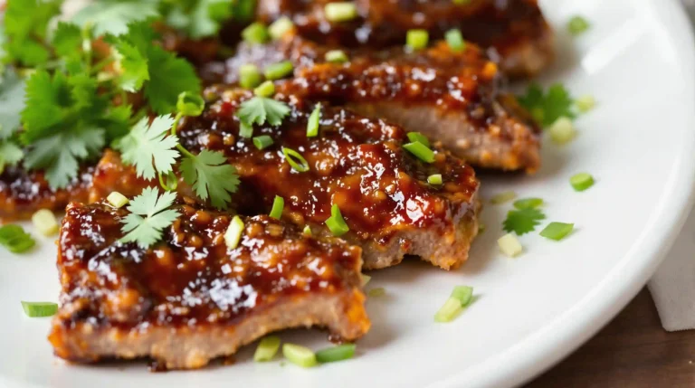 Delicious Boneless Beef Ribs Recipe: Tender, Flavorful, and Easy to Make 7 A beautifully arranged platter of cooked boneless beef ribs recipe garnished with parsley and green onions.