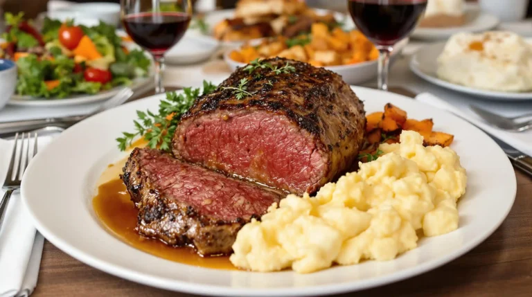 The Ultimate Beef Rib Eye Roast Recipe: Tender, Juicy, and Flavorful 2 A beautifully set dinner table featuring a beef rib eye roast as the centerpiece