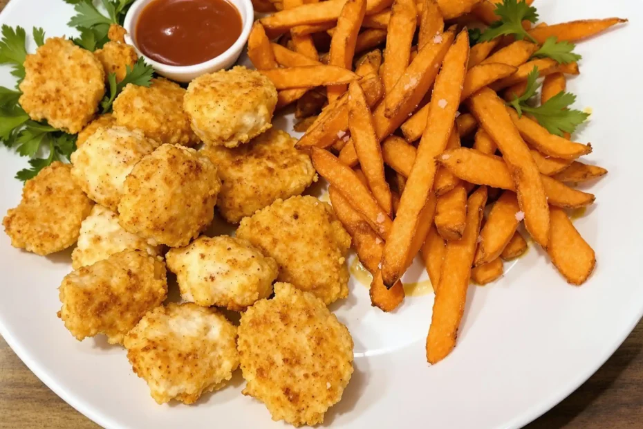 crispy chicken nuggets and fries