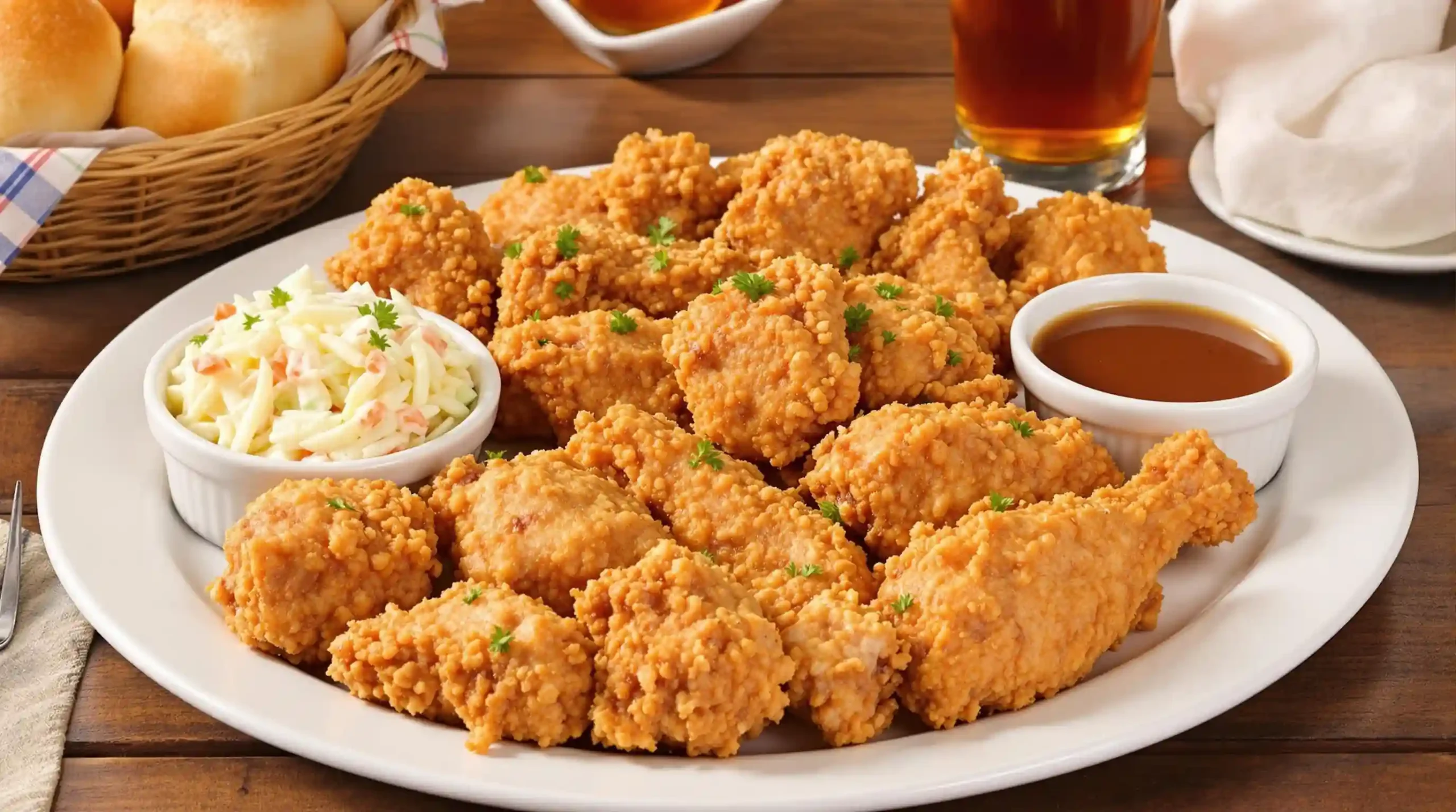 Kettle Fried Chicken: The Ultimate Crispy Delight 1 Delicious kettle fried chicken served with sides