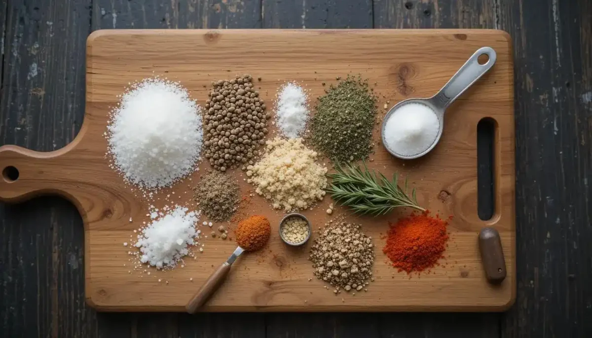 Ingredients for seasoning oven roasted turkey breast including herbs and spices Ingredients for seasoning oven roasted turkey breast including herbs and spices