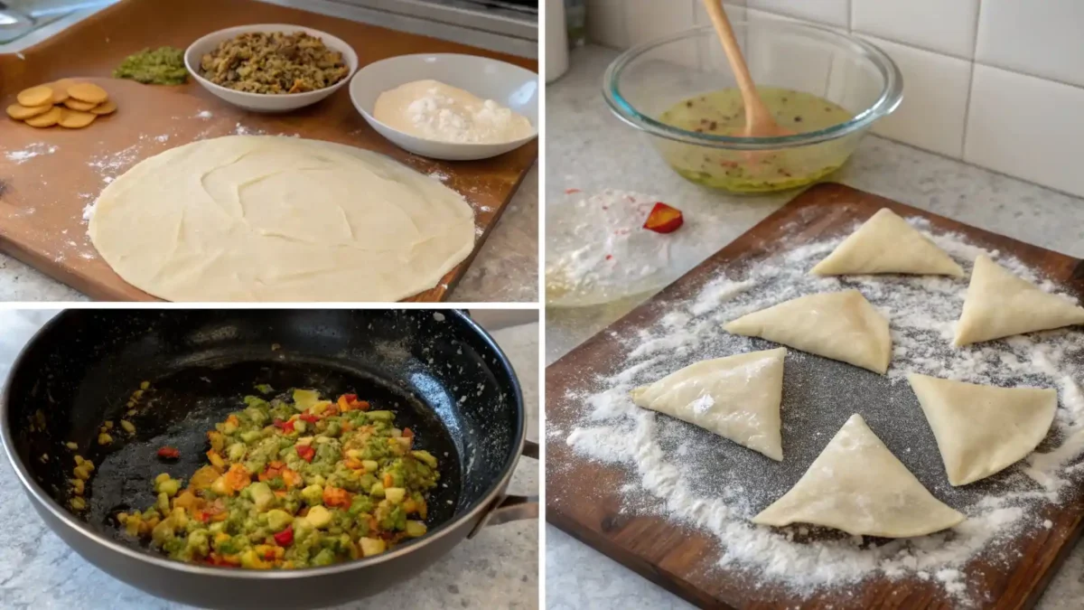 a-step-by-step-collage-showing-the-process-of-maki (1) A step-by-step collage showing the process of making samosas from dough preparation to frying