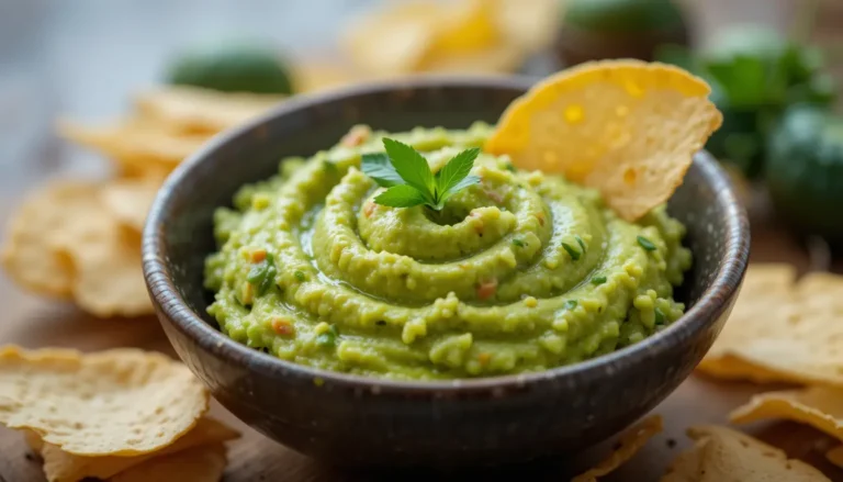 Easy Guacamole Recipe for the Best Delicious Dip Ever 9 Delicious homemade guacamole served with crispy tortilla chips