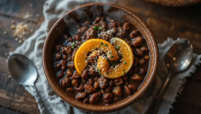 Brazilian Feijoada Stew: A Hearty and Flavorful Guide 2 Hearty Brazilian Feijoada Stew served in a rustic bowl, garnished with orange slices and farofa